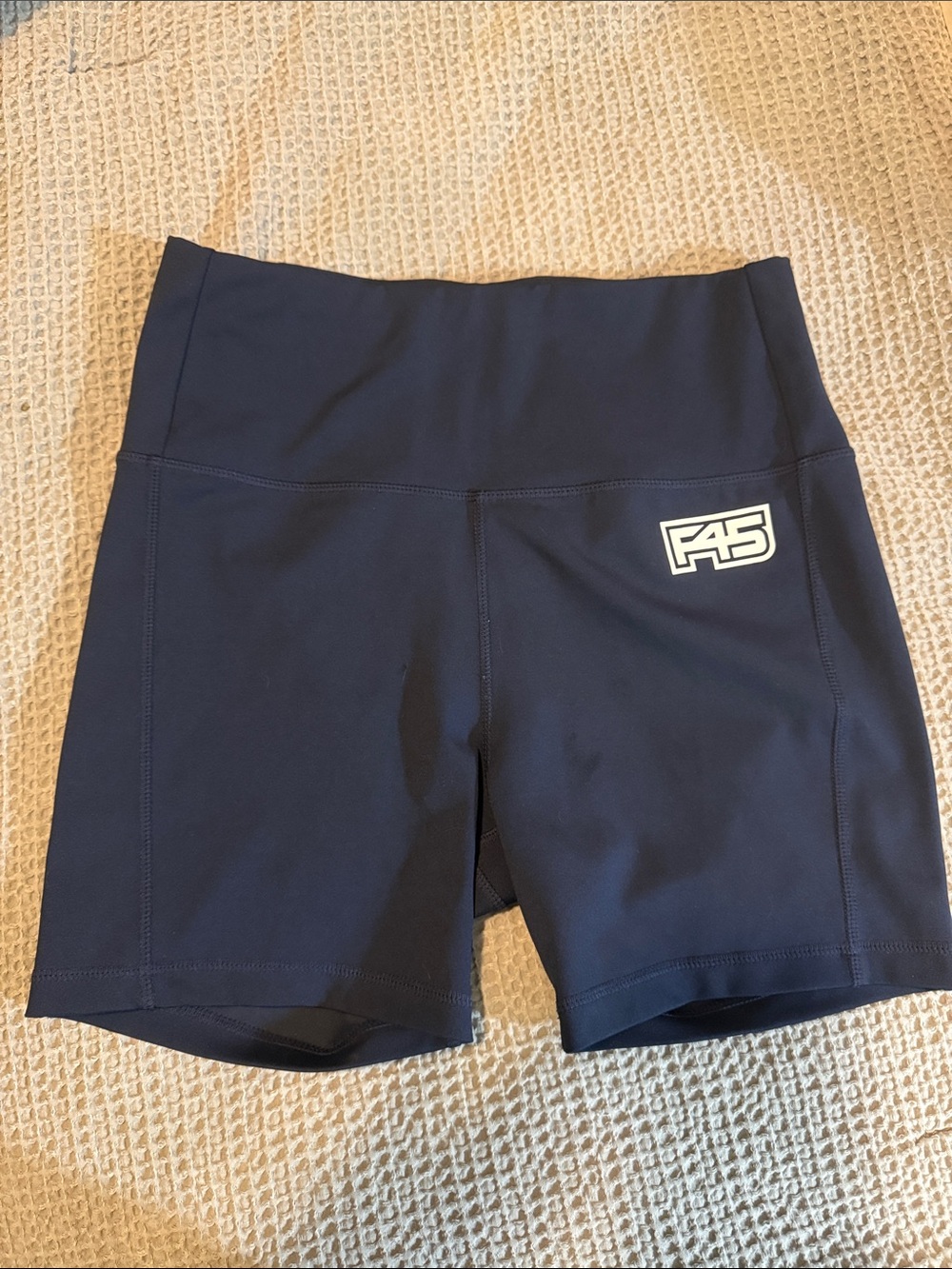 F45 Navy High-Rise Bike Shorts